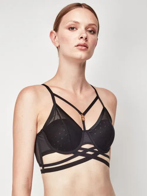 Reggiseno bralette con laccetti sulla scollatura