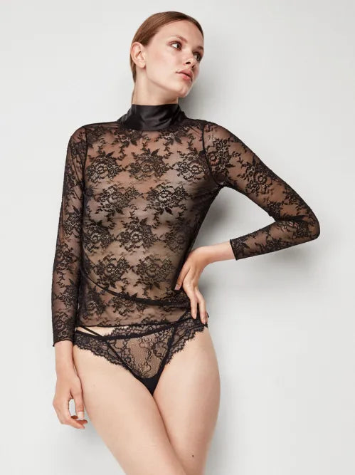 Semitransparent lace top